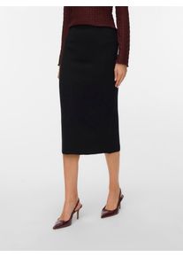 V&eacute;ro Moda Strickrock VERO MODA "VMSABA FULLNEEDL NW 7/8 LNGHT SKIRT NOOS", Damen, Gr. M (38), schwarz, Strick, Obermaterial: 50% Viskose, 28% Polyester, 22% Nylon, unifarben, lang, R&ouml;cke Strickrock