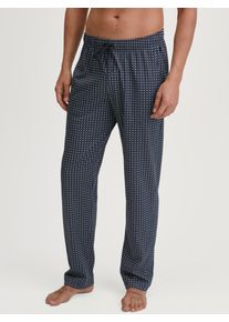 Pyjamahose Calida "Remix Basic Sleep", Herren, Gr. XL (56), N-Gr, blau (schwarz sapphire), Single Jersey, Obermaterial: 100% Baumwolle, bequem lang, Hosen Pyjamahose, lockerer gerader Schnitt, Gummibund, Seitentaschen, Single Jersey