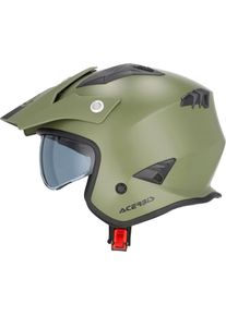 Acerbis Aria Solid, kask z otwartą twarzą , kolor: Matowy Oliwkowy/Czarny , rozmiar: XS