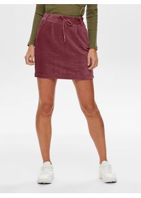 Cordrock Only "ONLPOPTRASH CORDEROY SKIRT PNT", Damen, Gr. S (36), lila (tawny port), Cord, Obermaterial: 62% Baumwolle, 34% Polyester, 4% Elasthan, unifarben, figurbetont ca. Mitte Oberschenkel, R&ouml;cke Cordrock