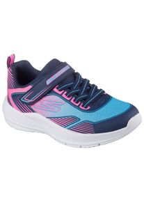 Sneaker Skechers "MICROSPEC ADVANCE", M&auml;dchen, Gr. 32, bunt (navy, multi), Lederimitat, Textil, Mesh, kontrastfarbene Details, Schuhe Sneaker, Freizeitschuh mit Klettverschluss, Gr&ouml;&szlig;enschablone zum Download