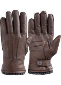 Lederhandschuhe Pearlwood "Newton", Herren, Gr. 10, braun, Ziegenleder, Handschuhe Lederhandschuhe, leichte Vintage Optik durch Waxfinish