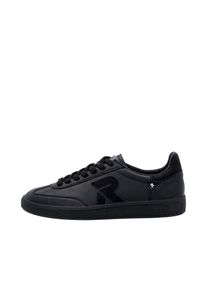 Sneaker RIEKER SPORT "San Diego Swing2GO", Damen, Gr. 38, schwarz (schwarz uni), Leder, unifarben, Schuhe Sneaker, Retro-Sneaker, Freizeitschuh, Halbschuh mit herausnehmbarem Fu&szlig;bett