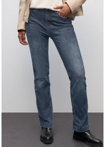 Slim-fit-Jeans Street One "QR Style Bootcut", Damen, Gr. 32, L&auml;nge 32, blau schwarz random washed, Denim/Jeans, Obermaterial: 89% Baumwolle, 8% Polyester, 3% Elasthan, unifarben, slim fit lang, Jeans Slim-fit-Jeans, im 5-Pocket-Style und mit Stretch