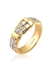 Silberring Elli "Ring G&uuml;rtel Kristalle 925 Silber" Gr. 58, gold, Fingerringe, Damen, 58, Silber 925 (Sterlingsilber), Silberring