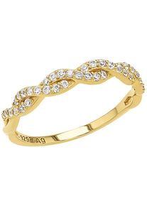 Fingerring Amor "2037346/-47/-48/-49/-50" Gr. 56, gold (gelbgoldfarben, kristallwei&szlig;), Fingerringe, Damen, 56, Silber 925 (Sterlingsilber), 1mm, Fingerring, mit Zirkonia (synth.)