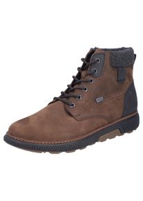 Winterboots Rieker, Herren, Gr. 45, schwarz (braun, schwarz), Lederimitat, Nubukleder, Textil, unifarben mit Farbeinsatz, Schuhe Winterboots, High Top Sneaker, Schn&uuml;rstiefelette mit TEX-Membran, schmale Form
