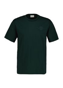 T-Shirt Gant "REG TONAL SHIELD SS T-SHIRT", Herren, Gr. M, gr&uuml;n (tartan gr&uuml;n), Jersey, Obermaterial: 100% Baumwolle, regular fit, Rundhals, Shirts T-Shirt, Stickerei, Rundhals, regular fit