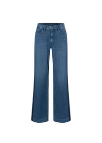 Weite Jeans MAC "PURE galloon", Damen, Gr. 42, L&auml;nge 30, blau (soft navy blau), Denim/Jeans, Obermaterial: 98% Baumwolle, 2% Elasthan, unifarben, weit kn&ouml;chellang, Jeans Weite Jeans, im Five-Pocket Style