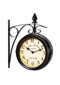 Deuba Stationsklok Retro Zwart Tweezijdig