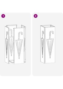 vidaXL, Regenschirmst&auml;nder, Regenschirmst&auml;nder Schwarz Metall Standard Dekorative Einlagen