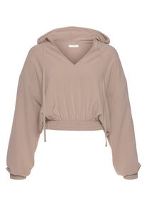 Lascana, Damer, Sweatshirt, Beige, St&oslash;rrelse 44