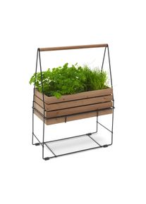 Tchibo - Kr&auml;uterkasten mit Tragegestell &raquo;Elin&laquo; - 50,5x25x69cm - silber - Holz / Stahl / Polypropylen