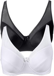bonprix Femei Sutien cu armătură cu plasă (set/2 buc.), negru, 75C