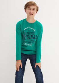 bonprix Hossz&uacute; ujj&uacute; p&oacute;l&oacute; fi&uacute;knak, bio-pamutb&oacute;l (2 db-os csomag), k&eacute;k, 176/182