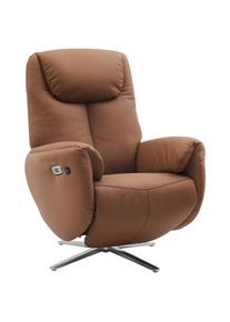 Livetastic Massagesessel, Braun, Textil, Leder, Echtleder, Rindleder, 79x110x85 cm, Relaxfunktion, Massagefunktion, Wohnzimmer, Sessel, Ledersessel