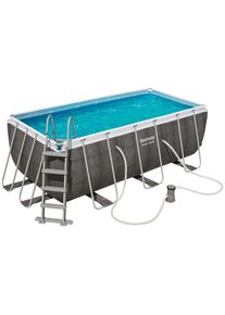 Bestway Pool SET 56722 , Blau, Grau, Wei&szlig; , Metall, Kunststoff , 201x122x412 cm , Freizeit & Co, Pools & Wasserspa&szlig;, Pools, Aufstellpools