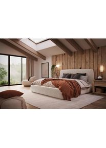 Mid.you Polsterbett , Beige , Metall , 160x200 cm , Bettkasten, gepolstertes Kopfteil, in verschiedenen Gr&ouml;&szlig;en erh&auml;ltlich,alternative Gr&ouml;&szlig;en erh&auml;ltlich , Schlafzimmer, Betten, Polsterbetten