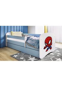 Mid.you Kinder-/Juniorbett , Blau, Wei&szlig; , Textil , Birke , Sperrholz,Schichtholz , H2 , 1-Zonen , H&ouml;he ca. 15 cm , links montierbar, rechts montierbar , 80x160 cm , nicht verstellbar , Babym&ouml;bel & Kinderm&ouml;bel, Kinderzimmer & Jugendzimmer, Kinderbetten, Kinderbetten & Jugendbetten