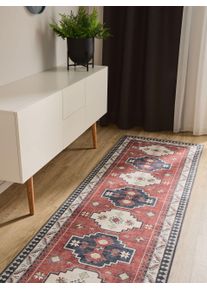 benuta Basic Loper George Veelkleurig/Blauw 80x240 cm - Moderne Vintage Vloerkleden