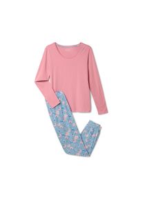 Tchibo - Piżama - dla pań - rozmiar L 44/46 - kolor: niebieski/r&oacute;żowy/z nadrukiem