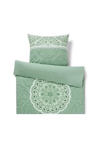 Tchibo - Pościel z bawełny renforc&eacute; - kolor: biały/zielony