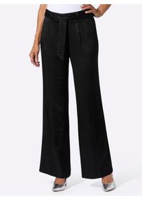 Dames Marlene-broek van satijn in zwart ,maat 23, WITT, 66% Viscose, 34% Polyester