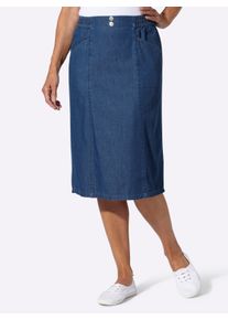 Dames Jeansrok met decoratieve knopen in blue-stonewashed ,maat 54, WITT, 100% Katoen