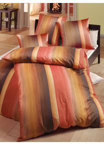 Bettw&auml;sche Janine Gr. 3, rot (rostrot), B/L: 155cm x 220cm, Seersucker, B/L: 80cm x 80cm, 2 Stk., Seersucker, 100% Baumwolle, Bettw&auml;sche, Bettw&auml;sche