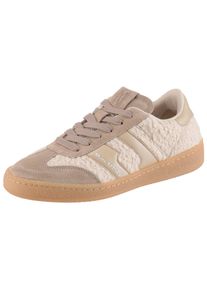 Marc O'Polo Sneaker MARC O'POLO "Court", Damen, Gr. 40, beige (creme, hellbraun), Lederimitat, Textil, Veloursleder, unifarben mit Farbeinsatz, Schuhe Sneaker, Retro-Sneaker, Schn&uuml;rschuh, Halbschuh mit Memory Foam Ausstattung