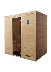 Weka Sauna en &eacute;l&eacute;ments en bois massif Premium KEMI set &eacute;conomique, mit 7,5 kW OS Klassikofen, 195x145 cm