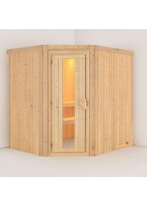 Karibu Sauna Siirin, sans corniche, Porte tout verre,vitrage claire