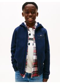 Sweatjacke Tommy Hilfiger, Jungen, Gr. 92, blau (schwarz night navy), Sweatware, Obermaterial: 82% Baumwolle, 18% Polyester, unifarben, regular fit normal, Rundhals, eingesetzt Rippb&uuml;ndchen, Sweatjacken Sweatjacke, Regular fit, f&uuml;r Kinder bis 16 Jahre
