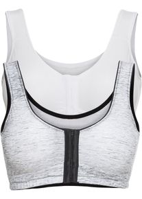 bonprix Biustonosz z zapięciem z przodu, bez fiszbin&oacute;w, bawełna organiczna (2 szt.), biały, 85C