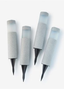 Solcellslampa v&auml;g belysning (4-pack) - gr&aring; - storlek 29 cm - bonprix