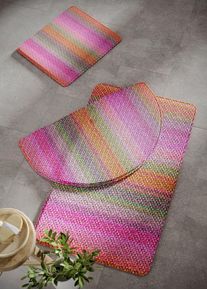 Badrumsmatta med memoryskum - f&auml;rgglad - storlek 1 (Matta f&ouml;r golvst&aring;ende WC 45/50cm) - bonprix