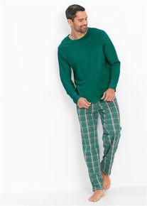 L&aring;ng&auml;rmad pyjamas i bomull - gr&ouml;n - storlek 56/58 (XL) - bonprix