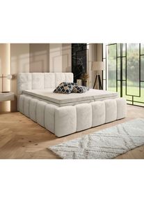 Xora Boxbett, Beige, Textil, H3, 7-Zonen, H&ouml;he ca. 16 cm, 140x200 cm, gepolstertes Kopfteil, Stoffauswahl, Topper durchgehend, in verschiedenen Gr&ouml;&szlig;en erh&auml;ltlich, Matratze geteilt, Schlafzimmer, Betten, Boxspringbetten