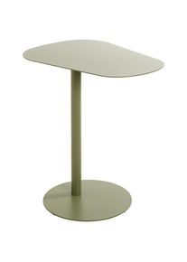 Beistelltisch , Gr&uuml;n , Metall , organisch , S&auml;ule, rund, Bodenplatte , 38x60x53 cm , Wohnzimmer, Wohnzimmertische, Beistelltische, Beistelltische Metall