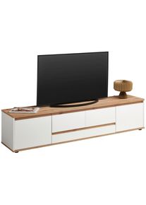 CARRYHOME Lowboard, Wei&szlig;, Eiche Artisan, Holzwerkstoff, 2 Schublade(n) Schubladen, 180x40x42 cm, Wohnzimmer, TV M&ouml;bel, Lowboards