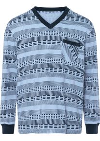 Herren Schlafanzug eisblau-dunkelblau-bedruckt Gr&ouml;&szlig;e 52/54