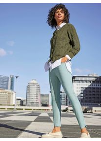 Dames Jeans met ritssluiting aan de zoom in kalkmint ,maat 40, WITT, 96% Katoen, 4% Elastan