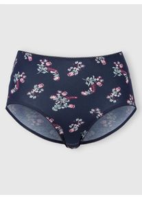 Dames Tailleslip in set van 2 in marine bedrukt + kalkmint bedrukt ,maat 44/46, WITT, 95% Katoen, 5% Elastan