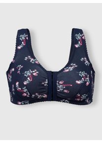 Dames Steunbeha zonder beugel in set van 2 in marine bedrukt + kalkmint bedrukt ,maat 110C, WITT, 95% Katoen, 5% Elastan