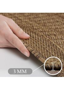 Ayyildiz Teppiche, Outdoorteppich &raquo;GIZA 1410&laquo; rechteckig 3 mm H&ouml;he L&auml;ufer, In- und Outdoor, Wetterfest, Wasserabweisend, robust, Braun, Polypropylen, 