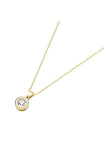 Luigi Merano, Damen, Kette mit Anh&auml;nger &raquo;Kette mit Brillant Anh&auml;nger in Zargenfassung, Gold 585&laquo;, Gold, Gold, 585 Gelbgold