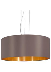 Eglo, H&auml;ngeleuchte &raquo;MASERLO&laquo; E27 Pendelleuchte, Pendellampe, Wohnzimmer, Esszimmer, gem&uuml;tlich, 110x53cm, cappuccino/goldfarben, 3, cappuccino/