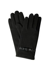 Capelli New York, Damen, Strickhandschuhe mit Zierschleife, Metall-Logo, Feinstrick, black, Strickhandschuhe von Capelli New York