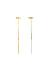 Elli, Damen, Paar Ohrh&auml;nger &raquo;Ohrringe Zirkonia Stab Durchzieher Trend 925 Silber&laquo;, Gold, Gold, Stilvolle Durchzieh-Ohrringe im Stabdesign