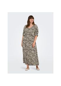Only CARMAKOMA, Damen, Sommerkleid &raquo;CARCHIANTI S/S CALF DRESS WVN NOOS&laquo; mit Volant, Tarmac AOP:KAJA GRAPHIC, N-Gr, 42 - N-Gr, Tarmac AOP:KAJA GRAPHIC,